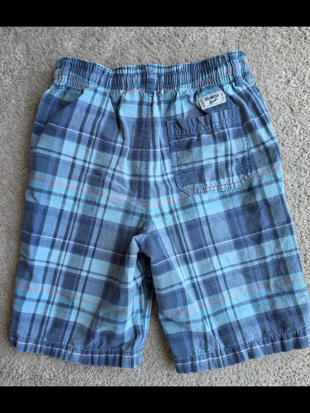 Kids OshKosh B'gosh Blue Plaid Cotton Shorts Size 10